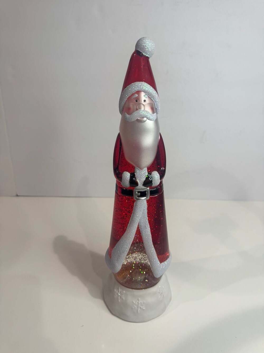 Christmas Santa Glitter Lava Lamp W/Color Changing LED Lights